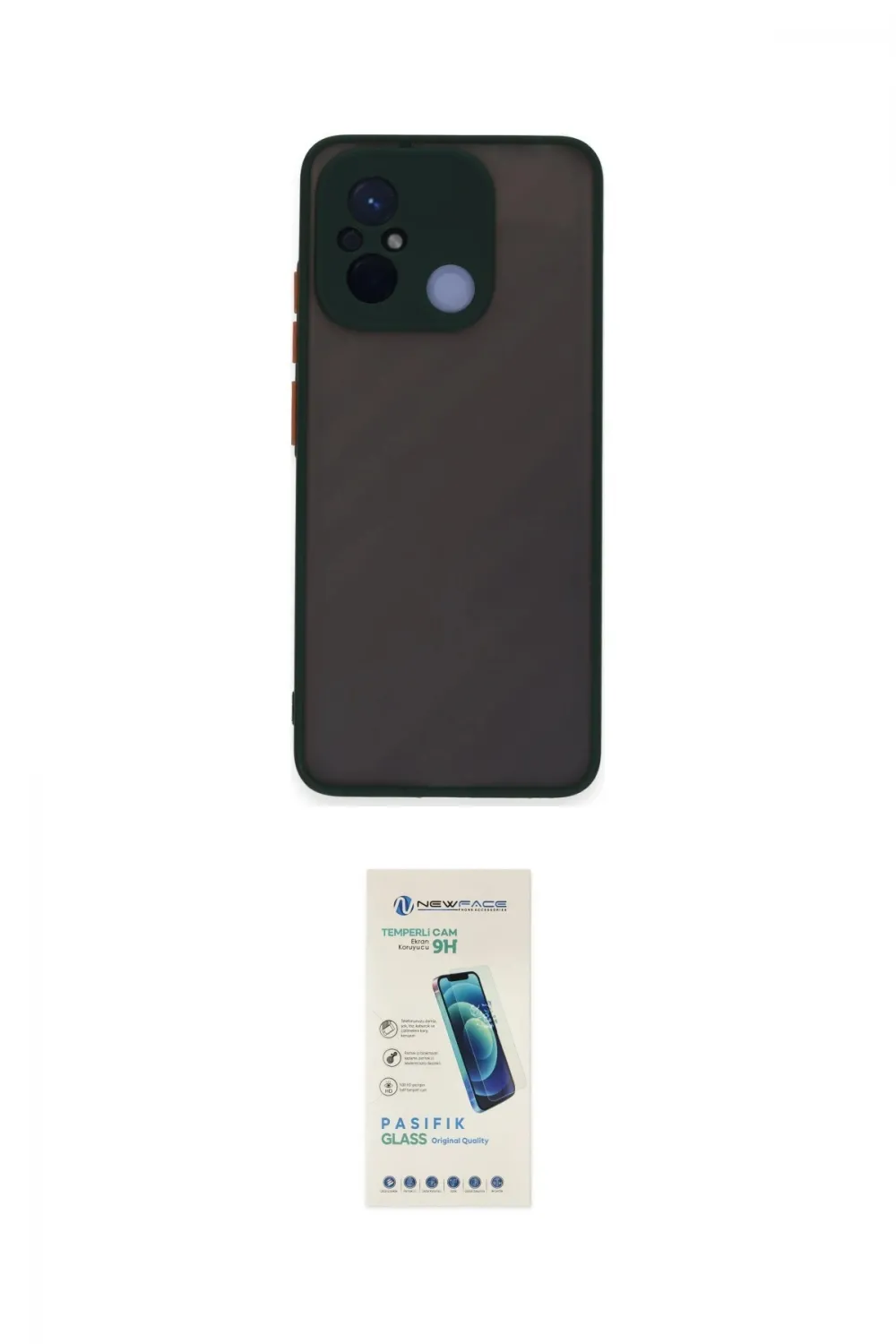 ieg™ Redmi 12C Kılıf Ahenk Çizgi Serisi - Şeffaf Pasifik Cam Ekran Koruyucu
