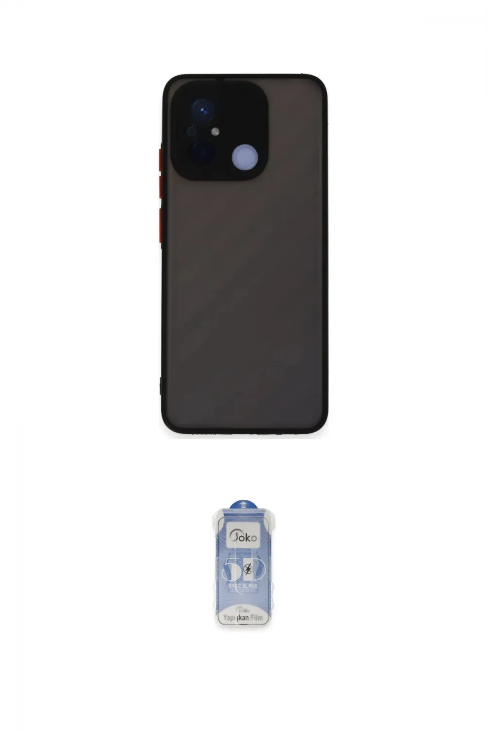 ieg™ Redmi 12C Kılıf Ahenk Çizgi Serisi - Siyah Joko Magic 5D Cam