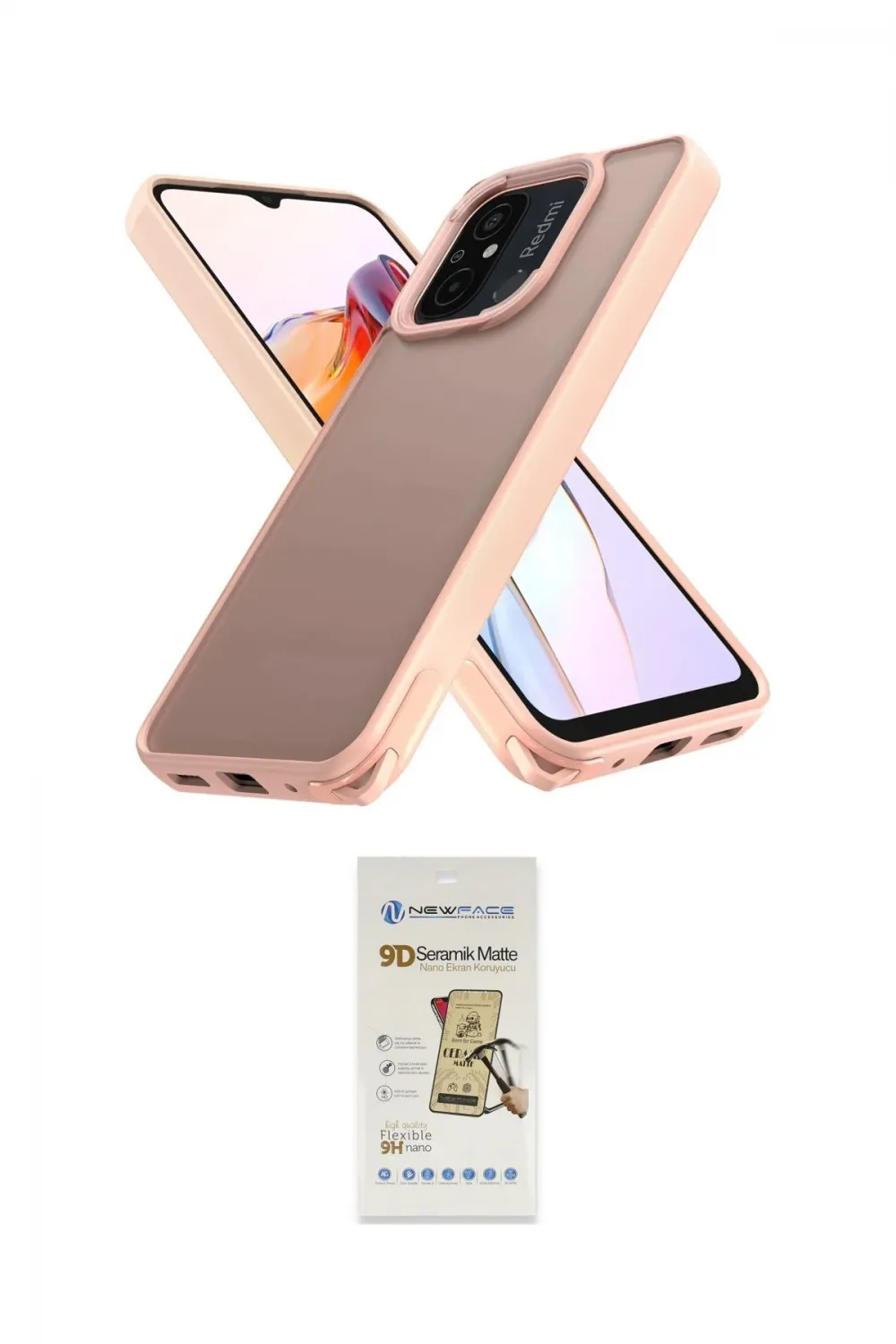 ieg™ Redmi 12C Kılıf Atlas Form - Siyah Mat Seramik Nano Ekran Koruyucu