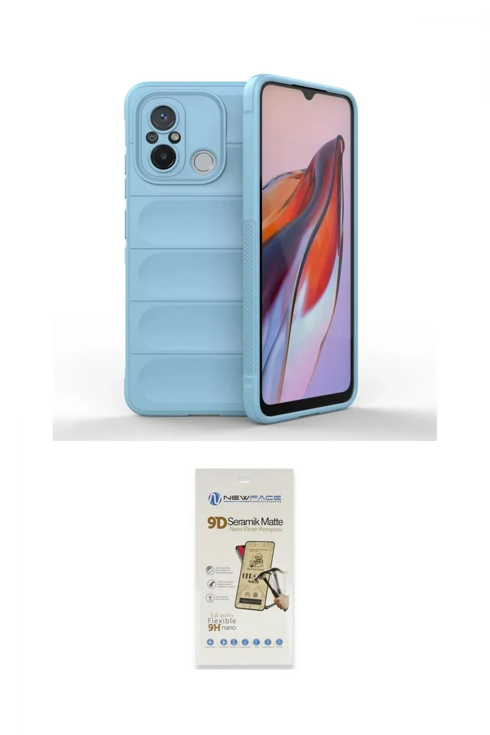 ieg™ Redmi 12C Kılıf Atlas Koleksiyonu - Siyah Mat Seramik Nano Ekran Koruyucu