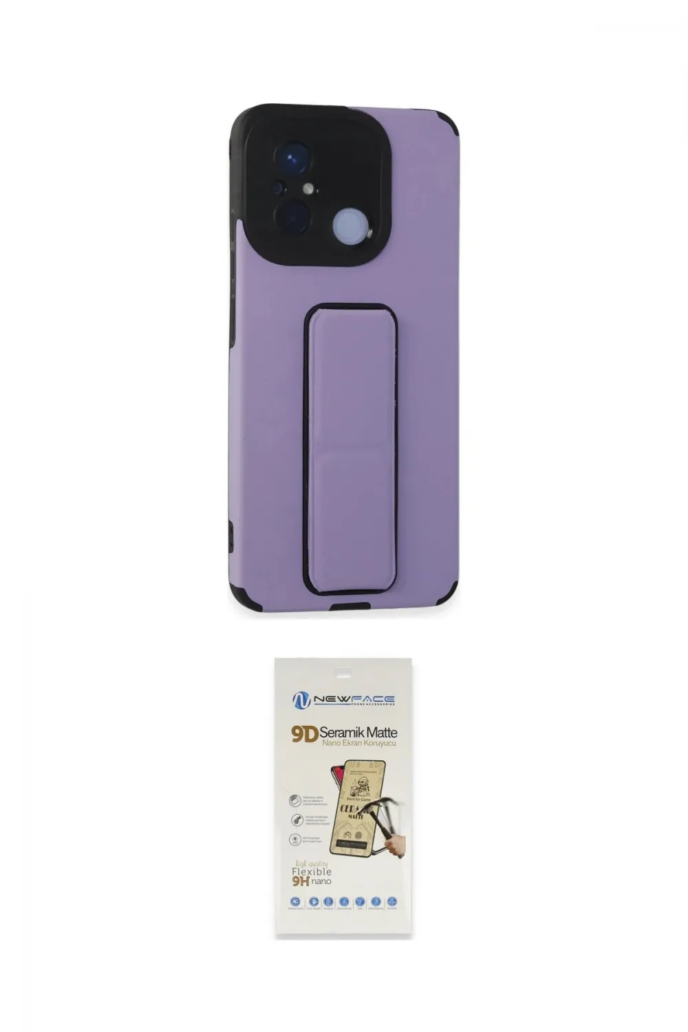 ieg™ Redmi 12C Kılıf Çekirdek Yansıma - Siyah Mat Seramik Nano Ekran Koruyucu
