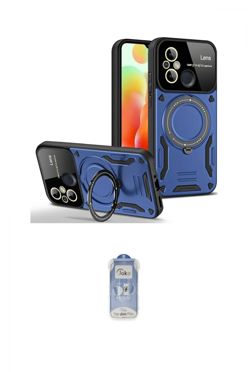 ieg™ Redmi 12C Kılıf Kıvılcım Modern Serisi - Siyah Joko Magic 5D Cam