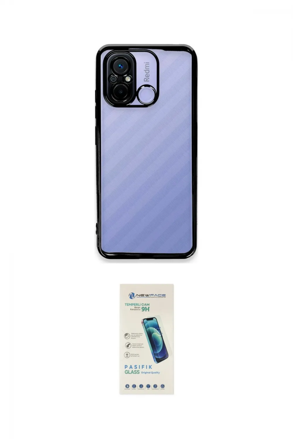 ieg™ Redmi 12C Kılıf Vadi Minimal - Şeffaf Pasifik Cam Ekran Koruyucu