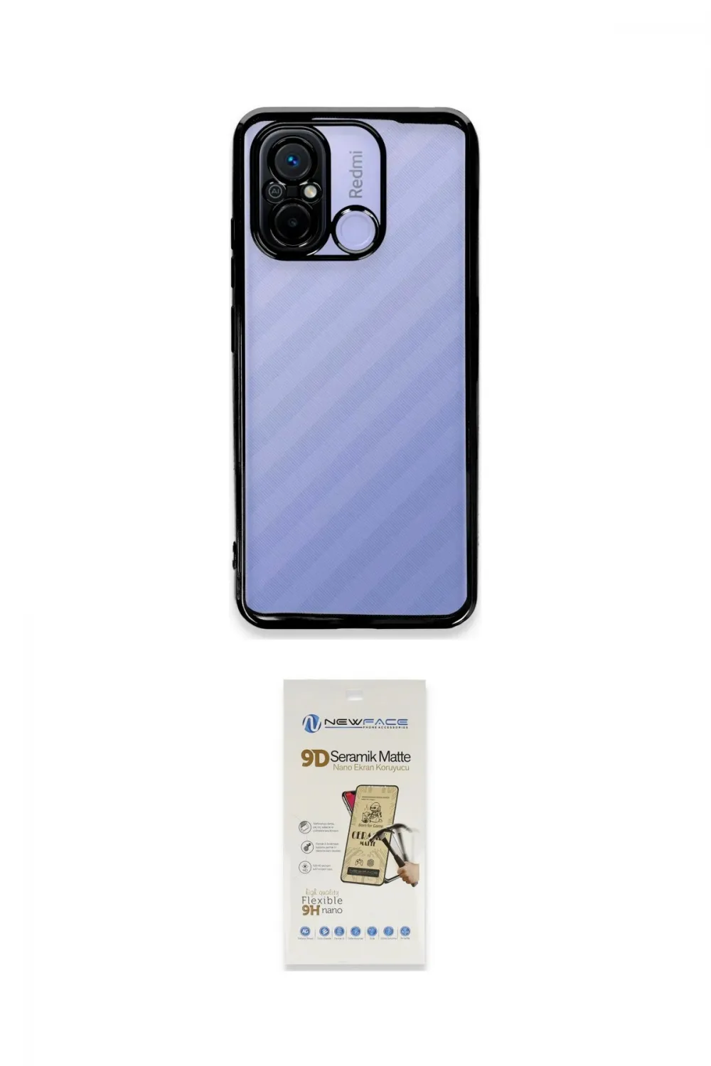 ieg™ Redmi 12C Kılıf Vadi Minimal - Siyah Mat Seramik Nano Ekran Koruyucu