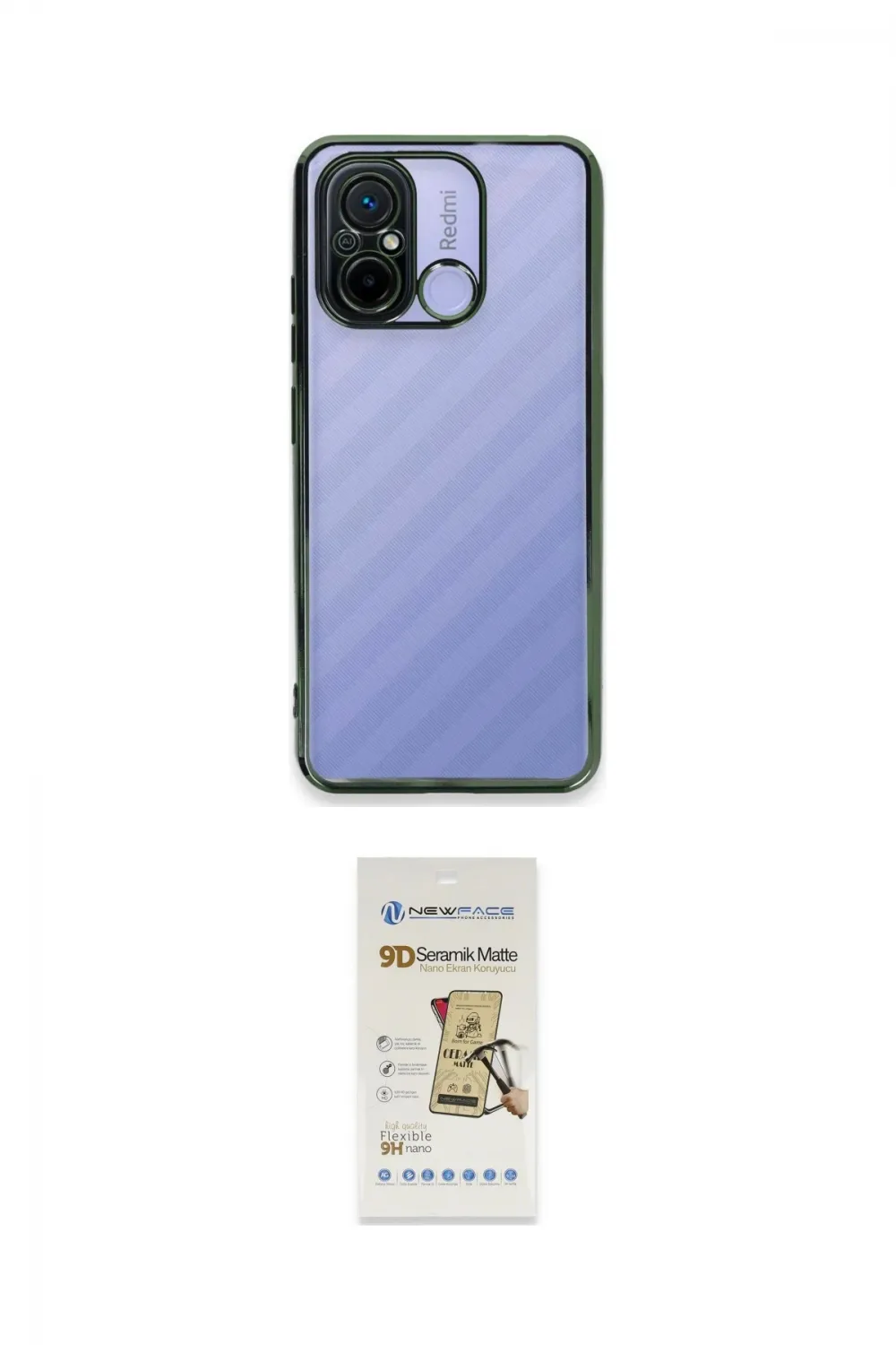 ieg™ Redmi 12C Kılıf Vadi Minimal - Siyah Mat Seramik Nano Ekran Koruyucu