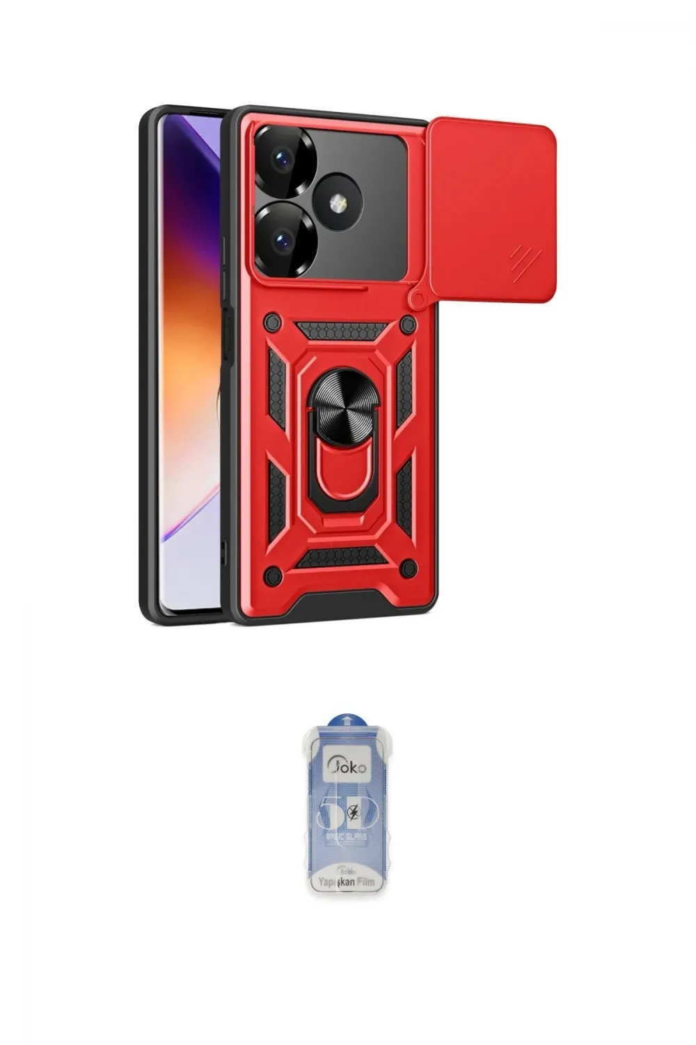 ieg™ Redmi 13 4G Kılıf Ahenk Klasik - Siyah Joko Magic 5D Cam