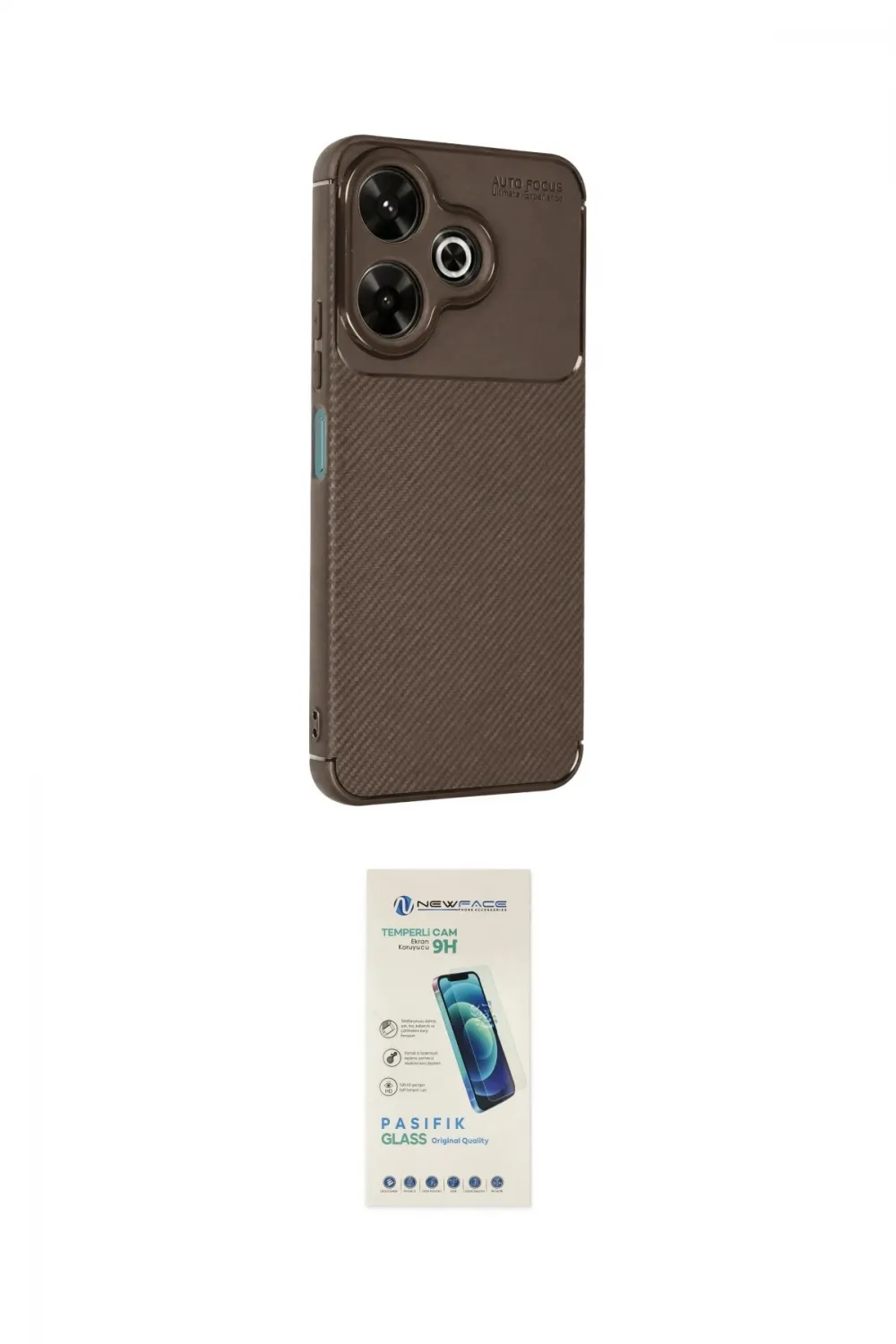 ieg™ Redmi 13 4G Kılıf Eksen Form Prime - Şeffaf Pasifik Cam Ekran Koruyucu