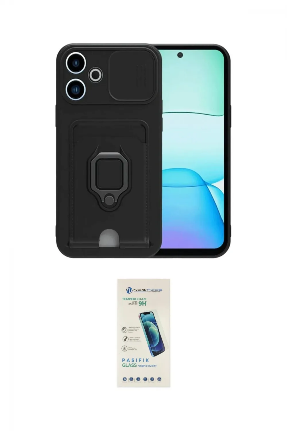 ieg™ Redmi 13 4G Kılıf Vadi Form Prime - Şeffaf Pasifik Cam Ekran Koruyucu