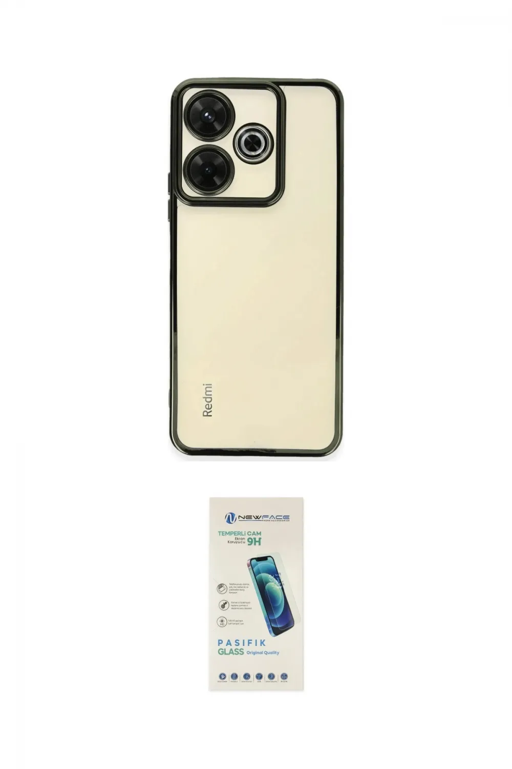 ieg™ Redmi 13 4G Kılıf Vadi Minimal - Şeffaf Pasifik Cam Ekran Koruyucu