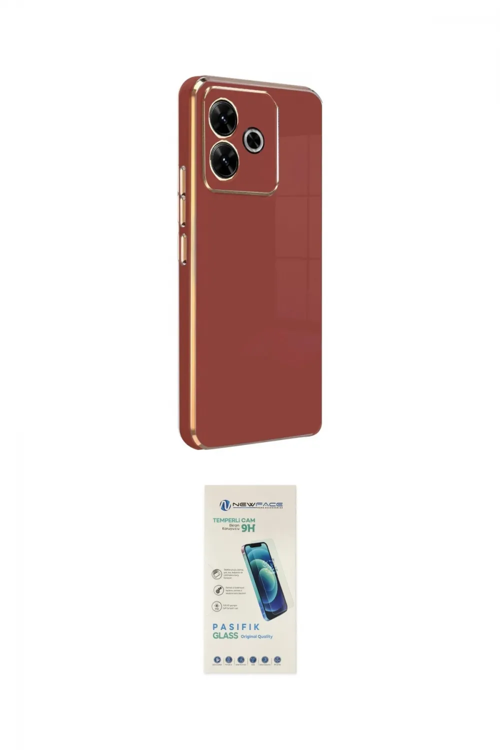 ieg™ Redmi 13 4G Kılıf Yankı Serisi - Şeffaf Pasifik Cam Ekran Koruyucu