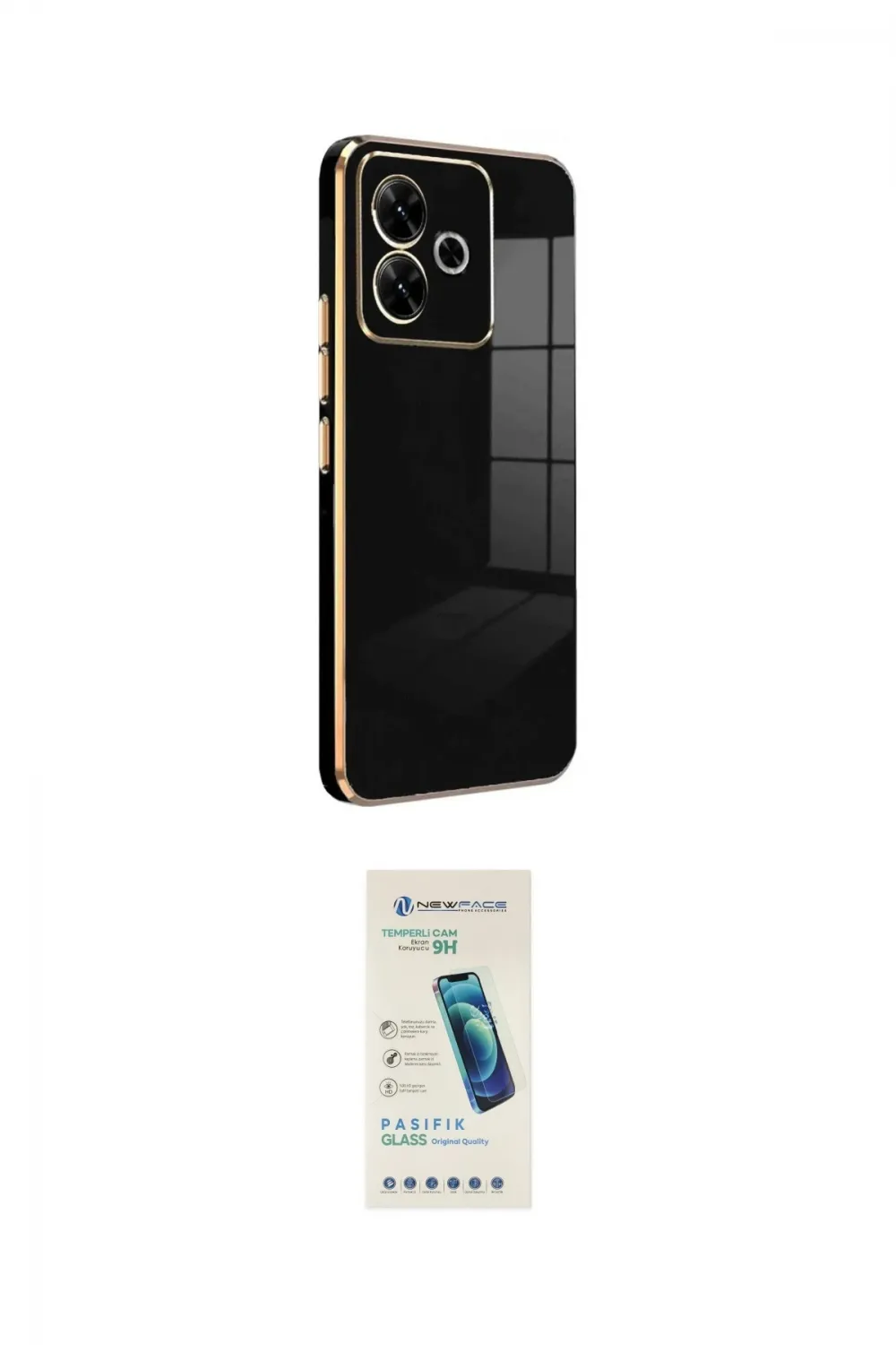 ieg™ Redmi 13 4G Kılıf Yankı Serisi - Şeffaf Pasifik Cam Ekran Koruyucu