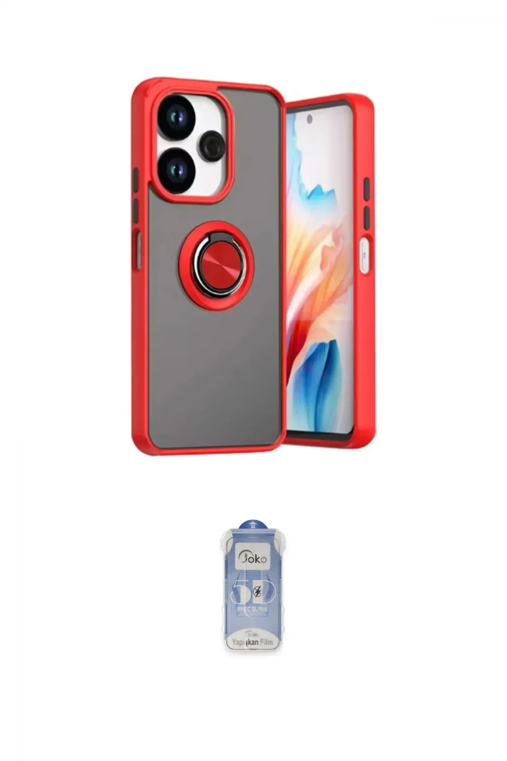 ieg™ Redmi 13 4G Kılıf Yörünge Çizgi - Siyah Joko Magic 5D Cam