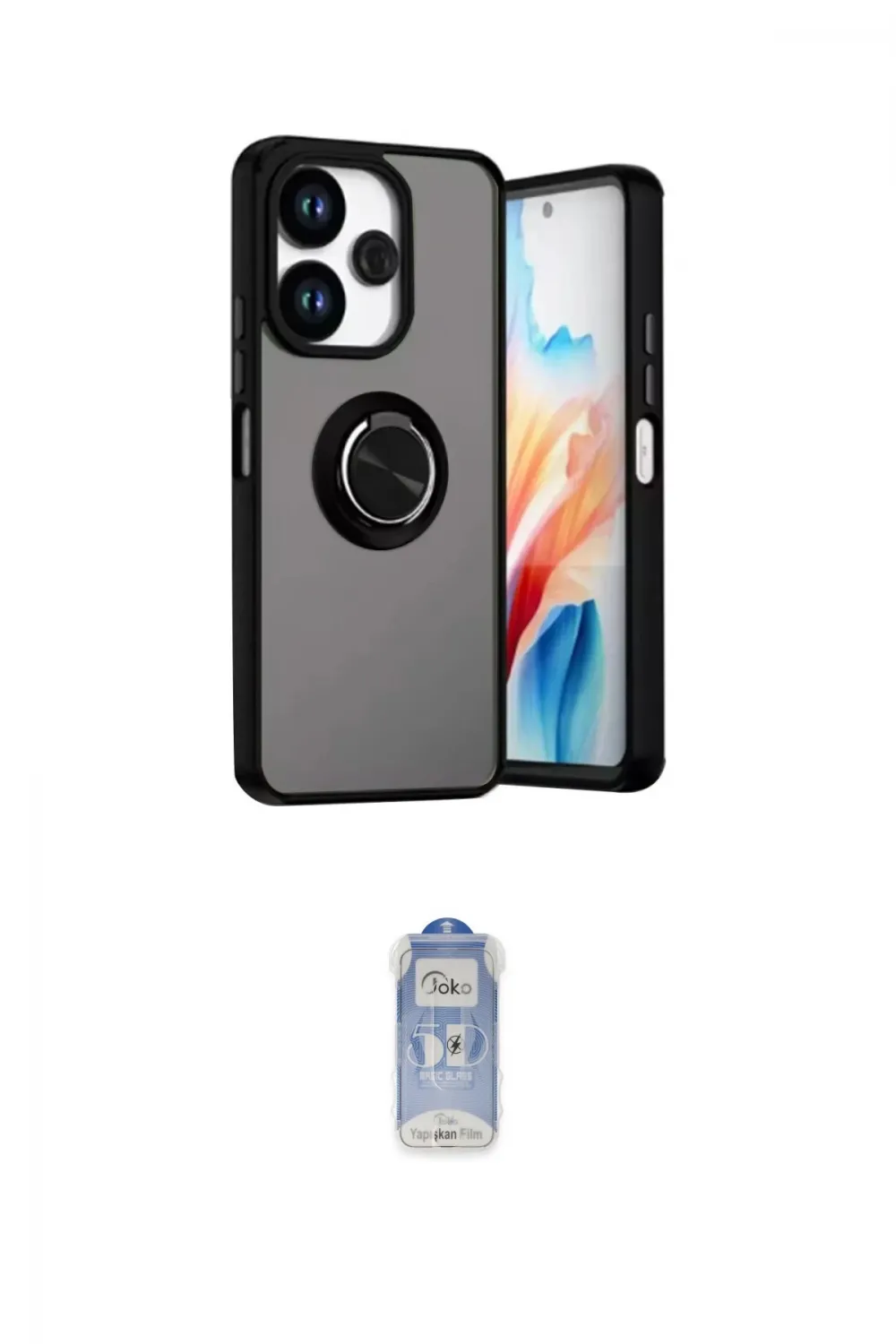 ieg™ Redmi 13 4G Kılıf Yörünge Çizgi - Siyah Joko Magic 5D Cam