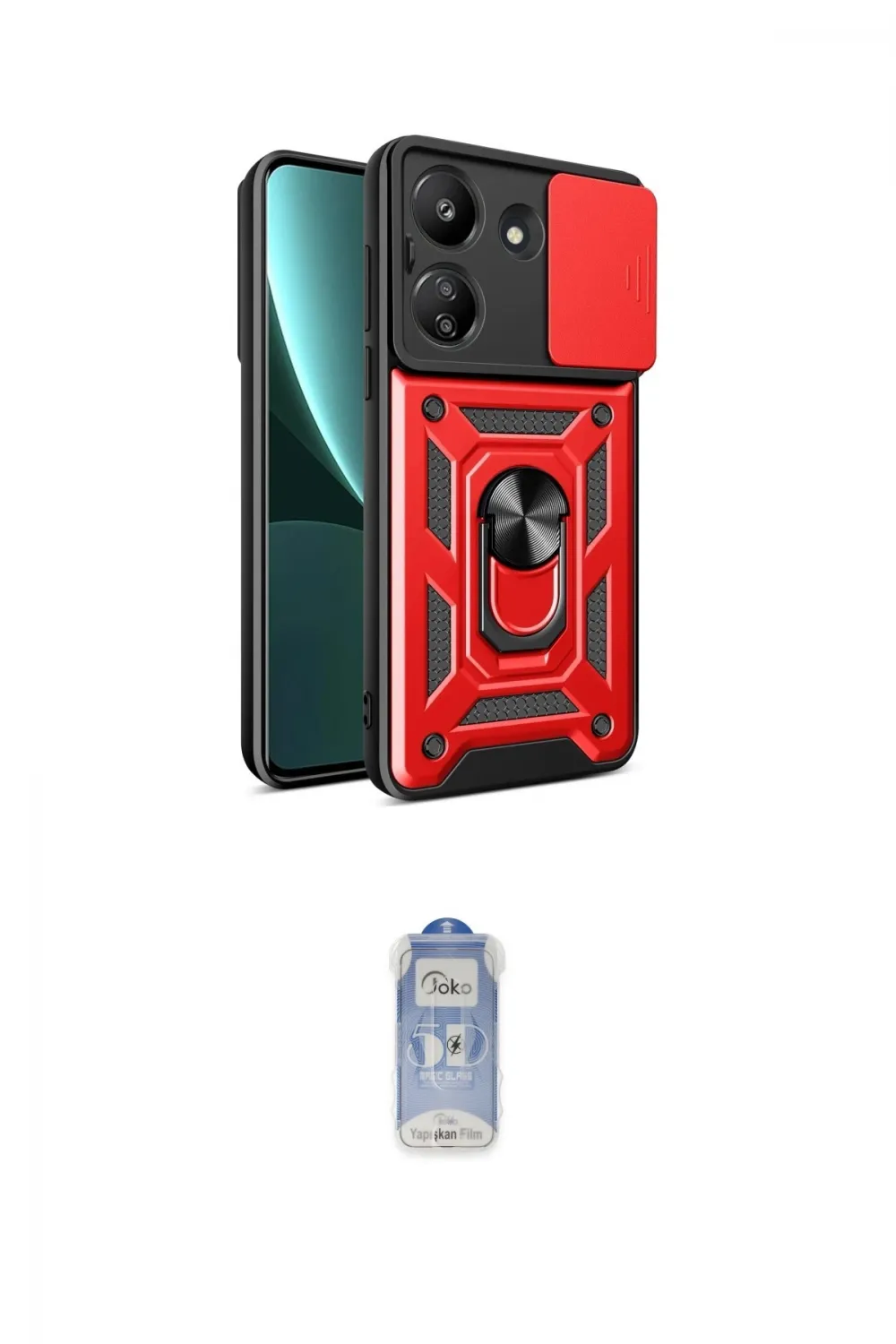 ieg™ Redmi 13C Kılıf Ahenk Klasik - Siyah Joko Magic 5D Cam