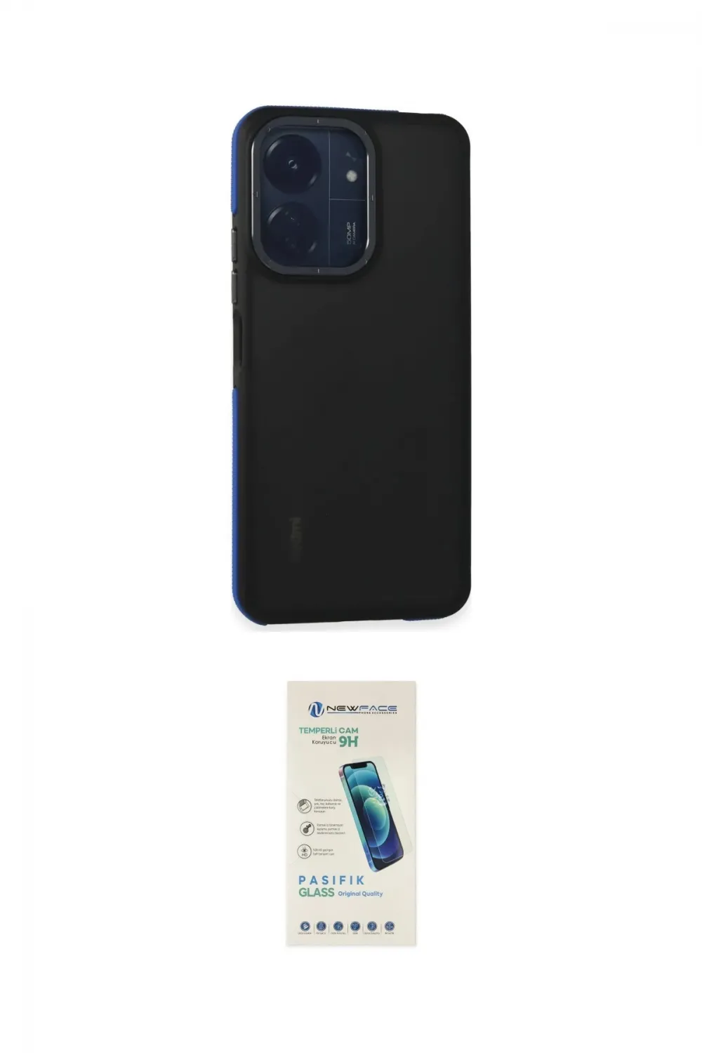 ieg™ Redmi 13C Kılıf Eksen Işık - Şeffaf Pasifik Cam Ekran Koruyucu
