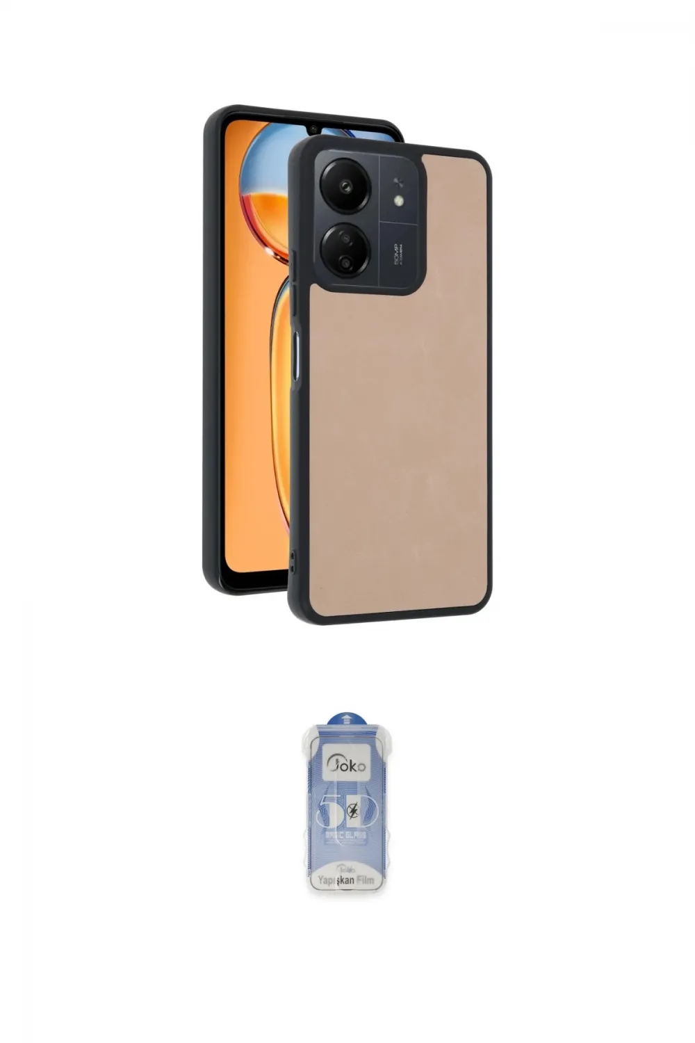 ieg™ Redmi 13C Kılıf Kıvılcım Işık Serisi - Siyah Joko Magic 5D Cam