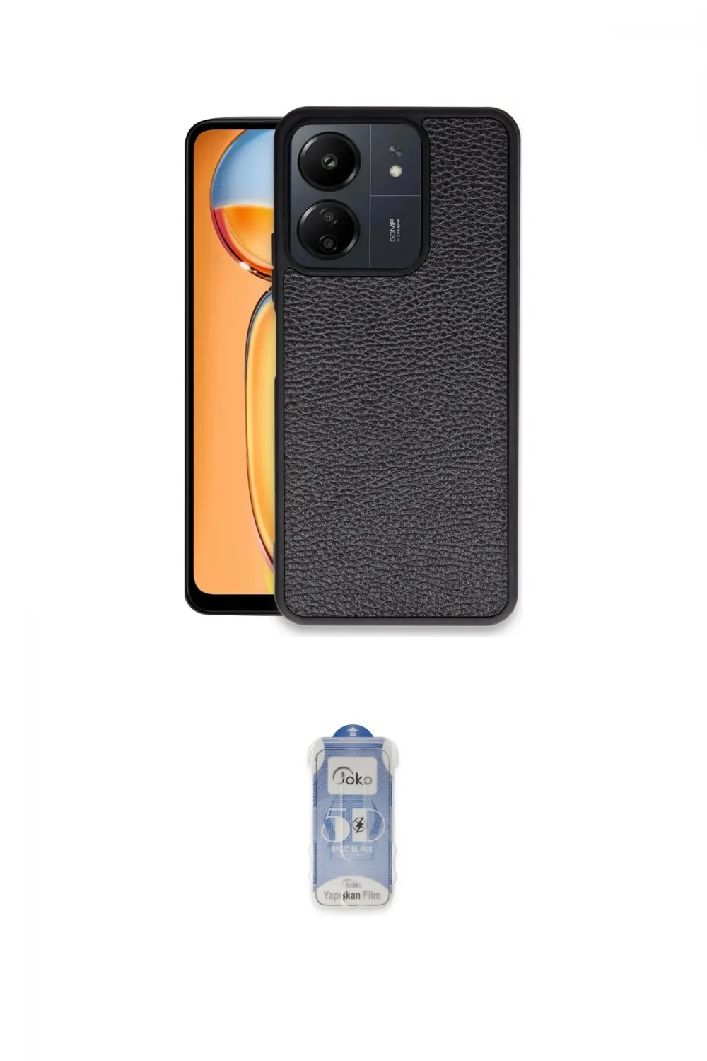 ieg™ Redmi 13C Kılıf Kıvılcım Işık Serisi - Siyah Joko Magic 5D Cam