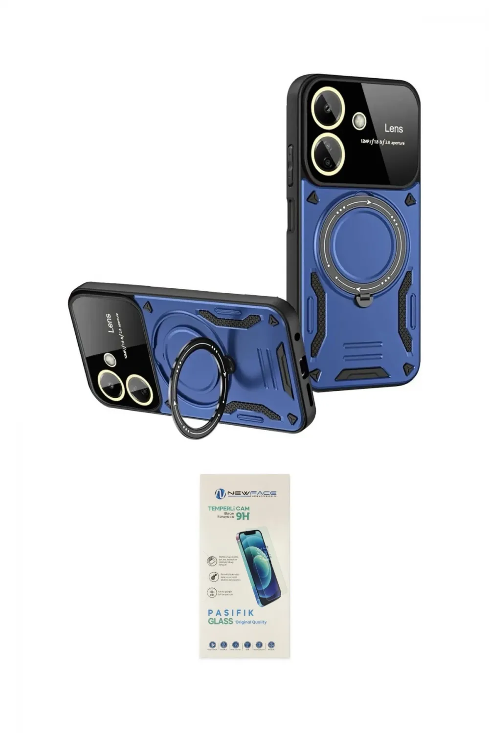 ieg™ Redmi 13C Kılıf Kıvılcım Modern Serisi - Şeffaf Pasifik Cam Ekran Koruyucu