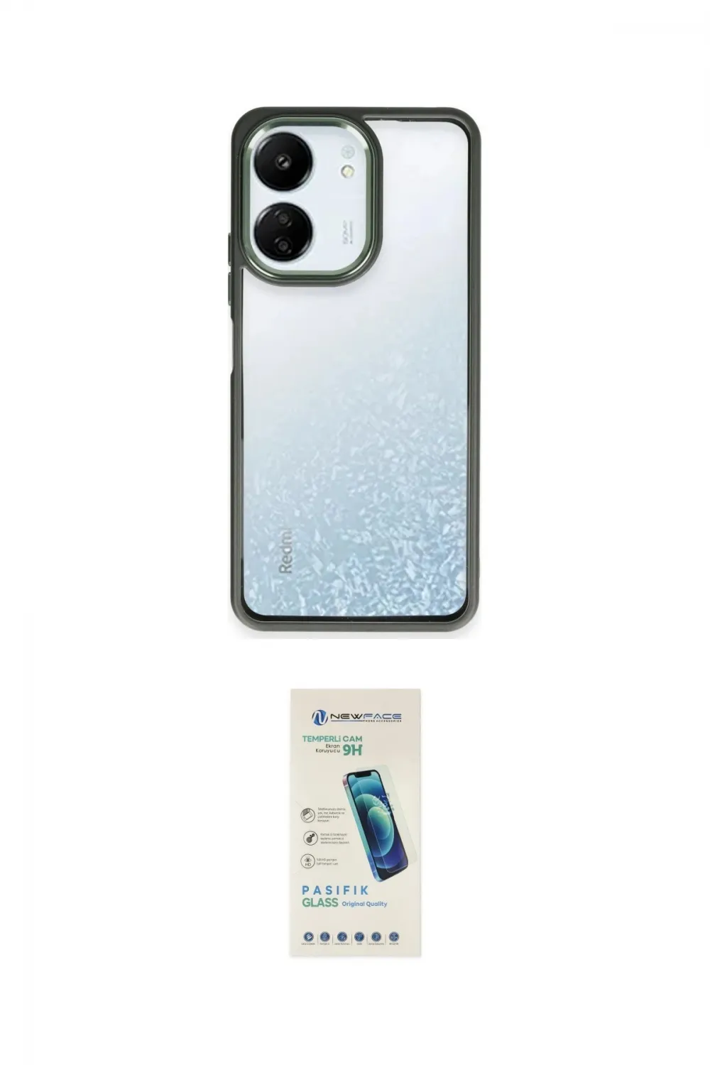 ieg™ Redmi 13C Kılıf Nova Işık Serisi - Şeffaf Pasifik Cam Ekran Koruyucu