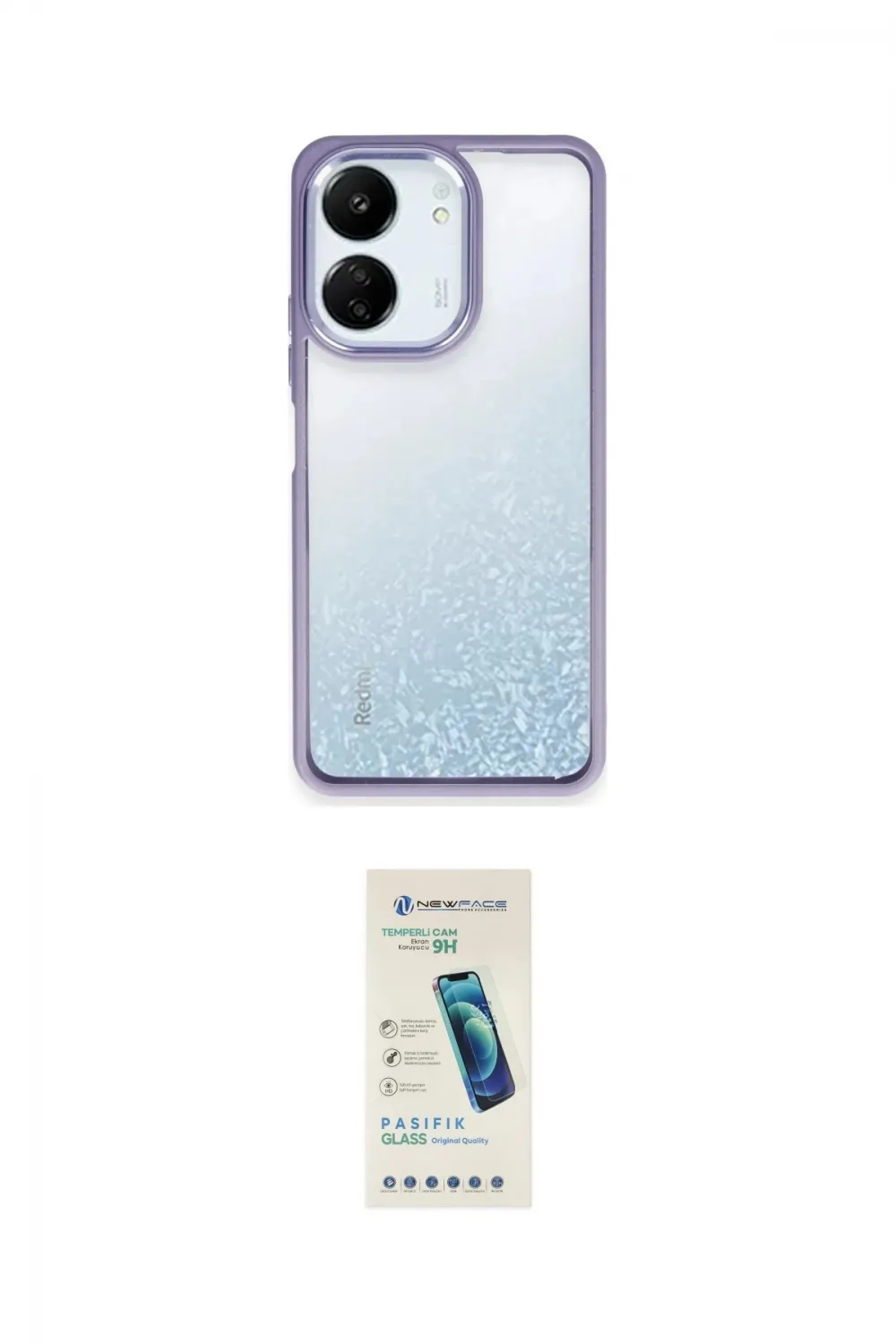 ieg™ Redmi 13C Kılıf Nova Işık Serisi - Şeffaf Pasifik Cam Ekran Koruyucu