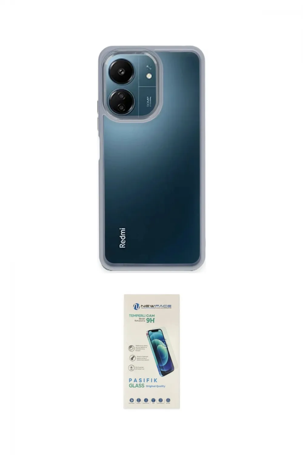 ieg™ Redmi 13C Kılıf Nova Işık Serisi - Şeffaf Pasifik Cam Ekran Koruyucu
