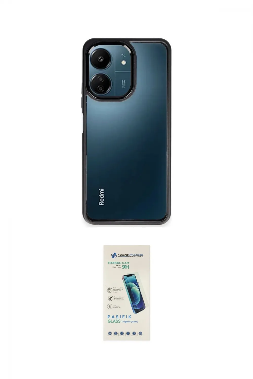 ieg™ Redmi 13C Kılıf Nova Işık Serisi - Şeffaf Pasifik Cam Ekran Koruyucu