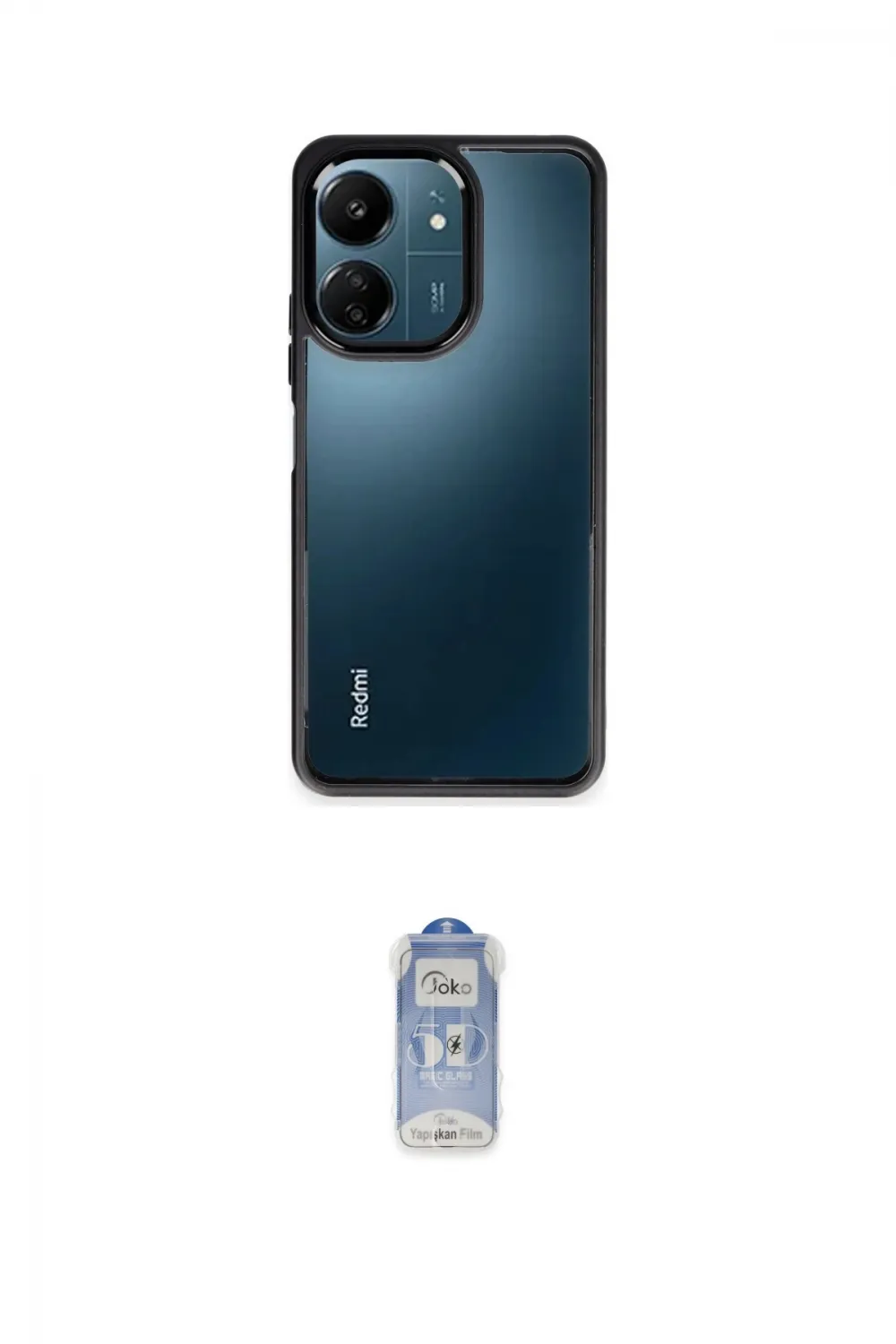 ieg™ Redmi 13C Kılıf Nova Işık Serisi - Siyah Joko Magic 5D Cam