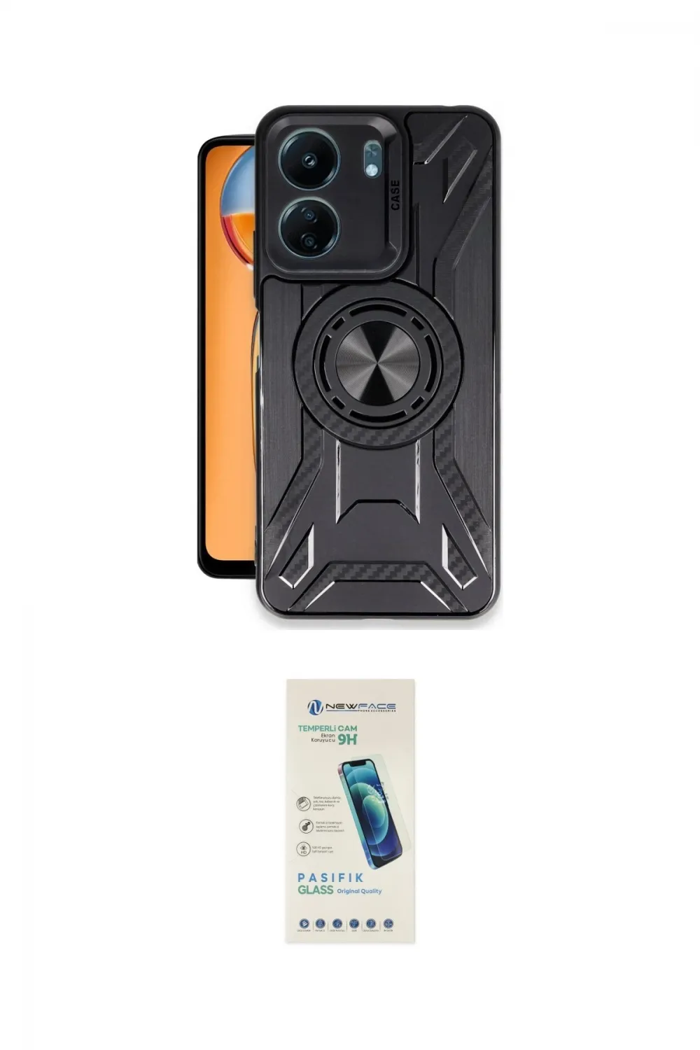 ieg™ Redmi 13C Kılıf Nova Yansıma Prime - Şeffaf Pasifik Cam Ekran Koruyucu