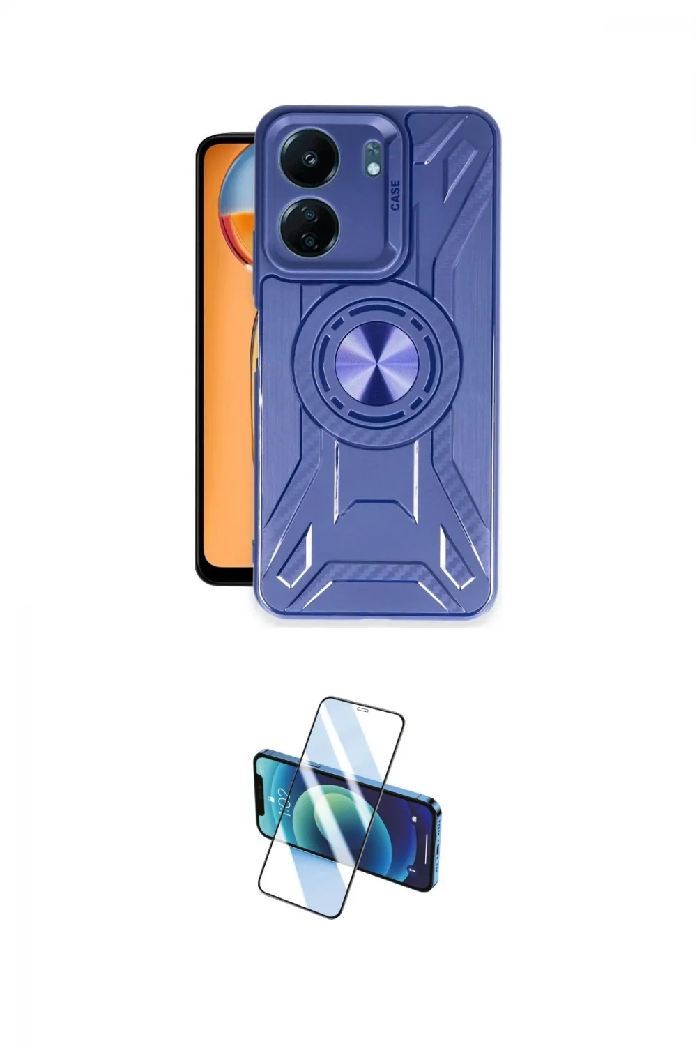 ieg™ Redmi 13C Kılıf Nova Yansıma Prime - Siyah 3D Antistatik Cam Ekran Koruyucu