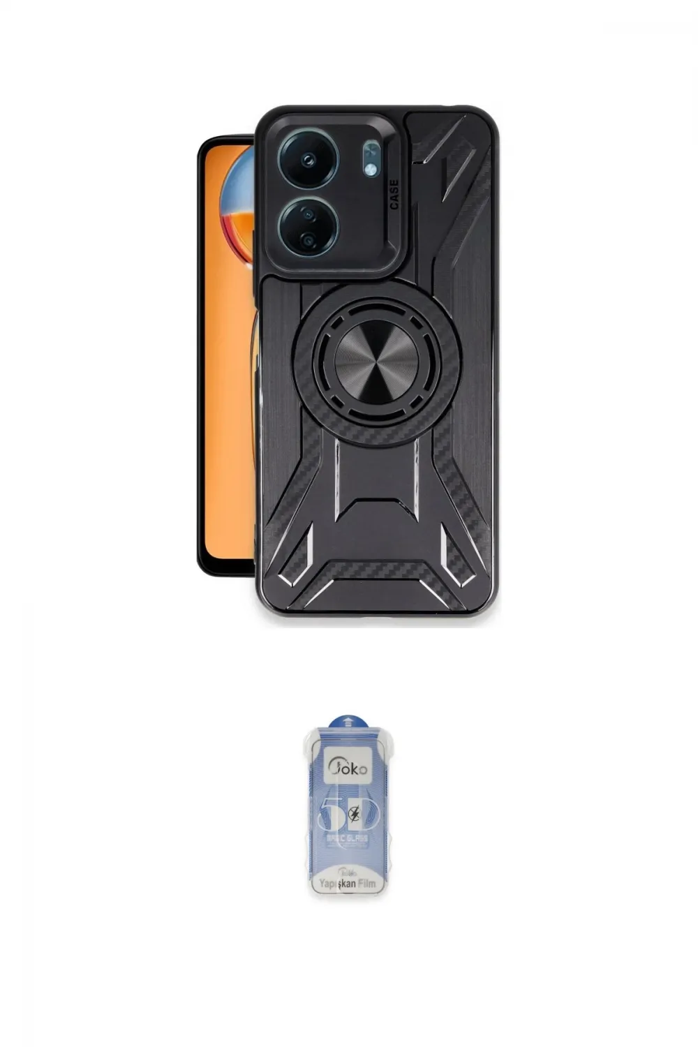 ieg™ Redmi 13C Kılıf Nova Yansıma Prime - Siyah Joko Magic 5D Cam