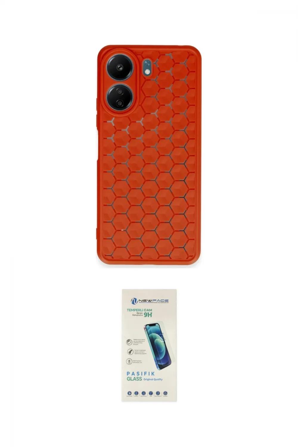 ieg™ Redmi 13C Kılıf Zirve Form - Şeffaf Pasifik Cam Ekran Koruyucu