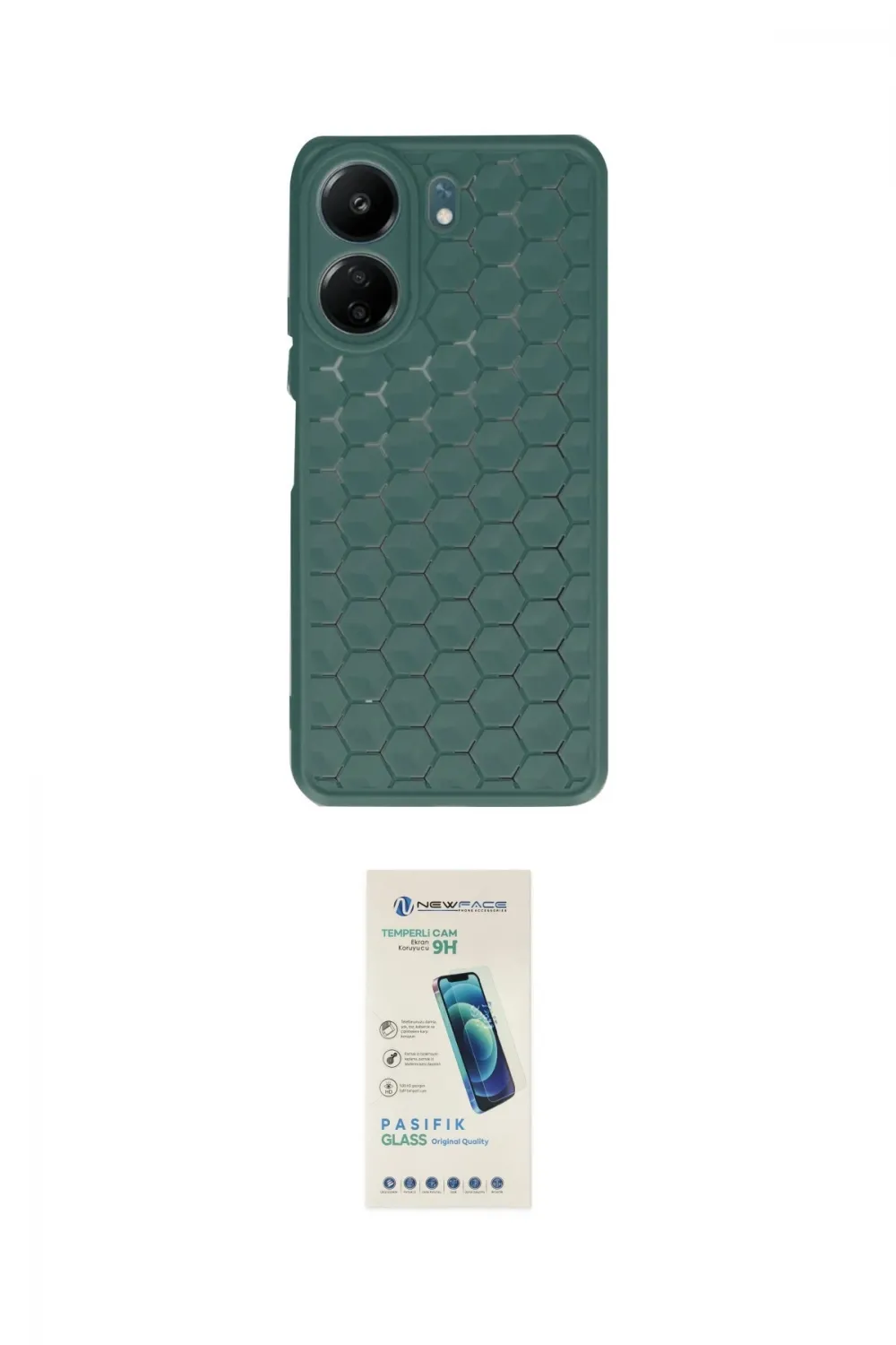 ieg™ Redmi 13C Kılıf Zirve Form - Şeffaf Pasifik Cam Ekran Koruyucu