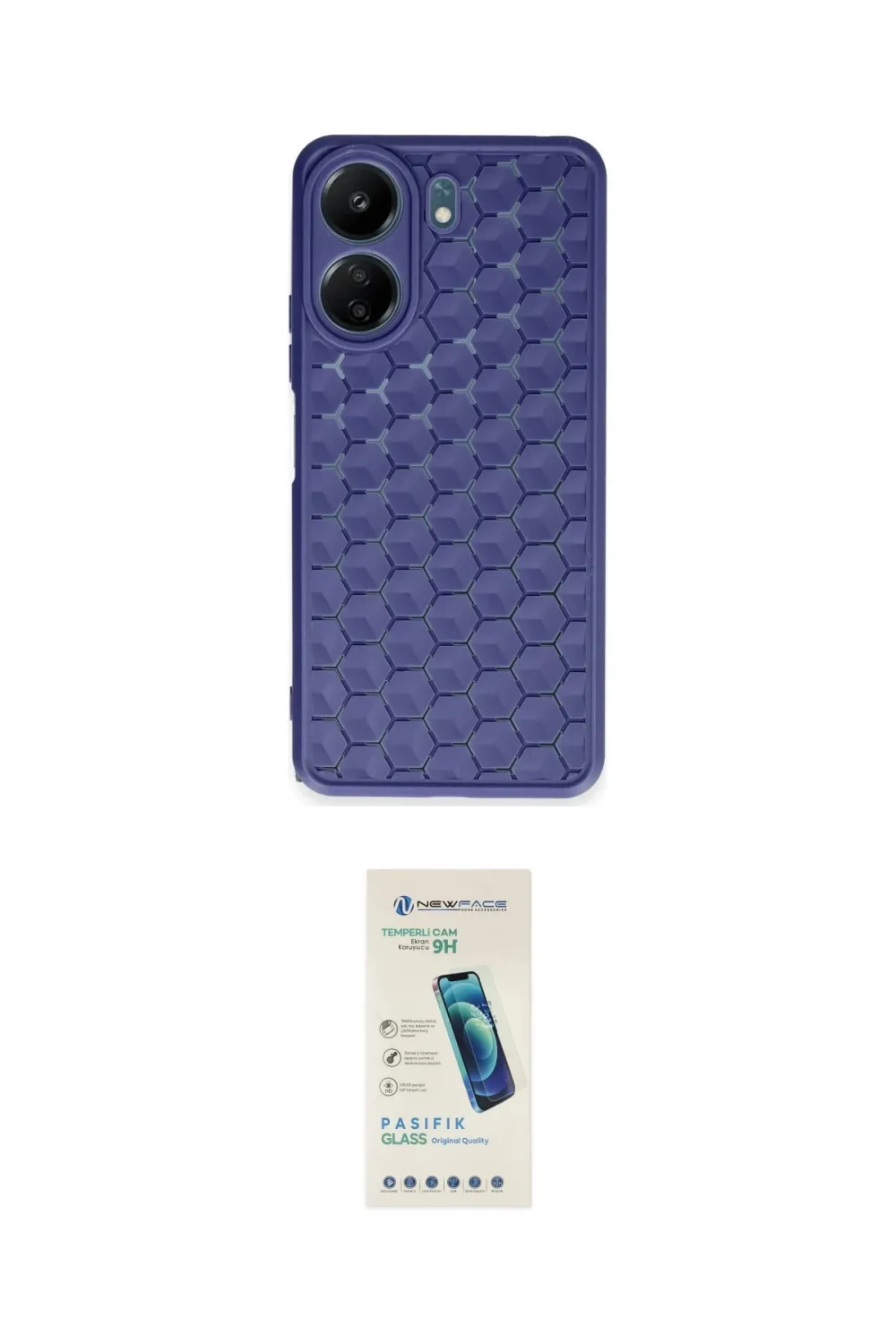 ieg™ Redmi 13C Kılıf Zirve Form - Şeffaf Pasifik Cam Ekran Koruyucu