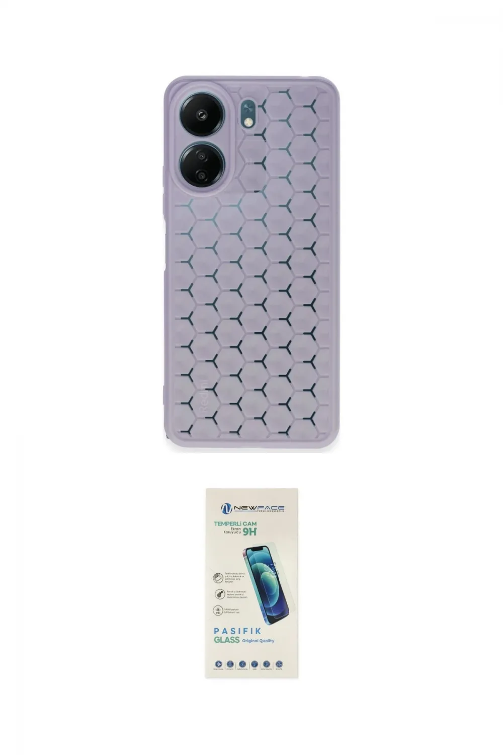 ieg™ Redmi 13C Kılıf Zirve Form - Şeffaf Pasifik Cam Ekran Koruyucu