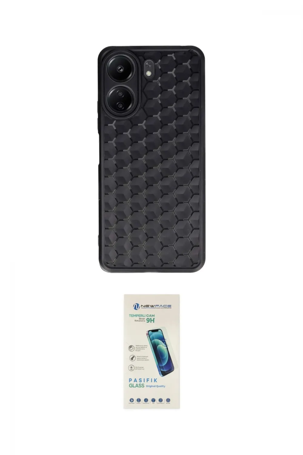 ieg™ Redmi 13C Kılıf Zirve Form - Şeffaf Pasifik Cam Ekran Koruyucu