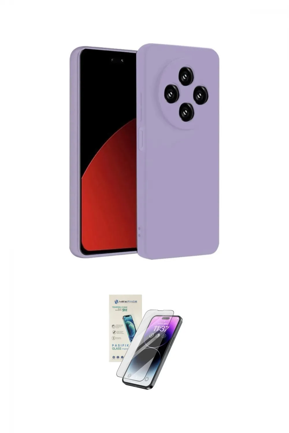 ieg™ Redmi 14C Kılıf Ahenk Serisi - Şeffaf Pasifik Cam Ekran Koruyucu