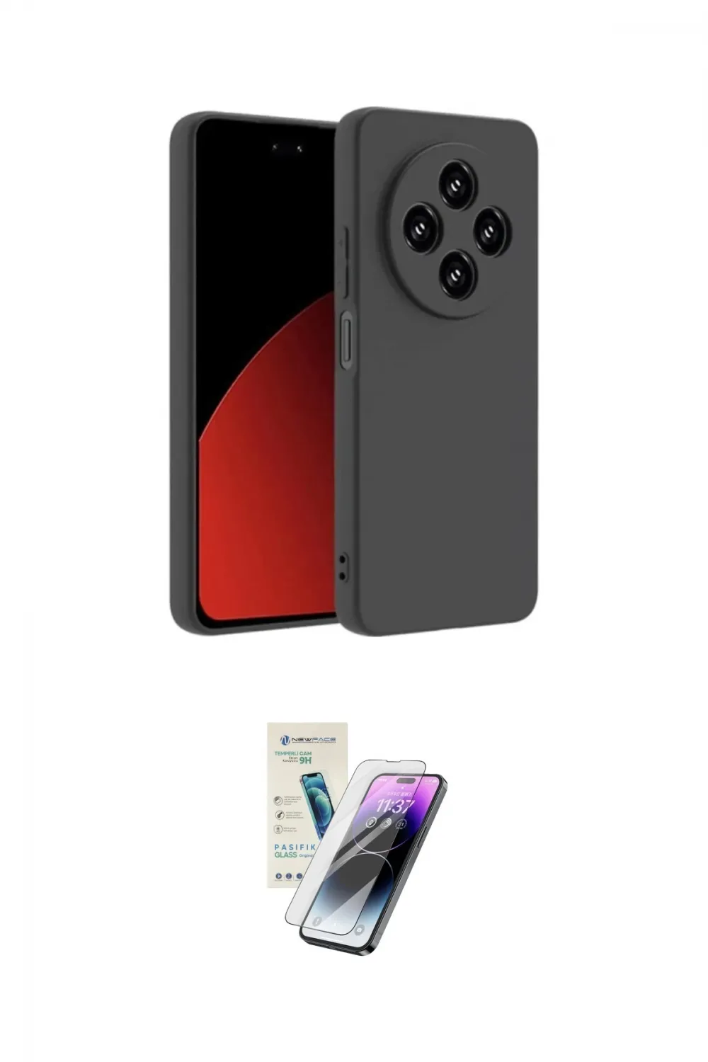 ieg™ Redmi 14C Kılıf Ahenk Serisi - Şeffaf Pasifik Cam Ekran Koruyucu