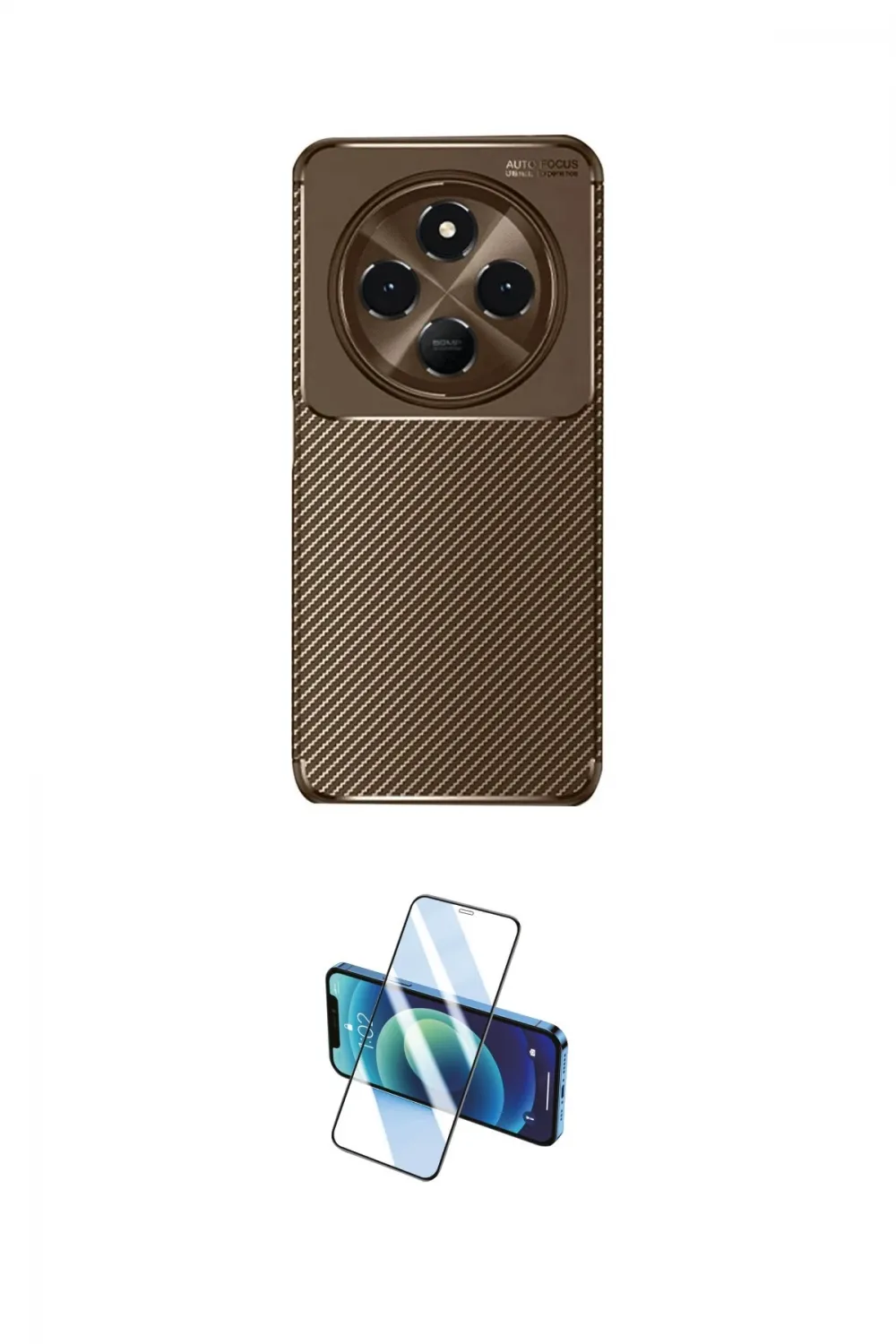 ieg™ Redmi 14C Kılıf Eksen Form Prime - Siyah 3D Antistatik Seramik Nano Ekran Koruyucu