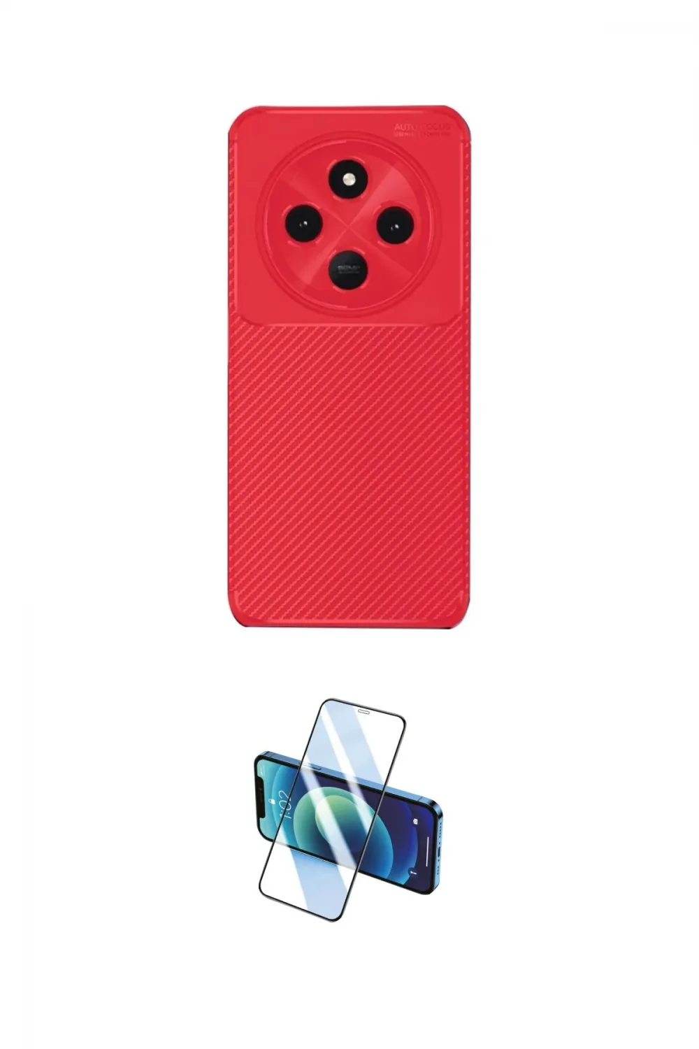 ieg™ Redmi 14C Kılıf Eksen Form Prime - Siyah 3D Antistatik Seramik Nano Ekran Koruyucu