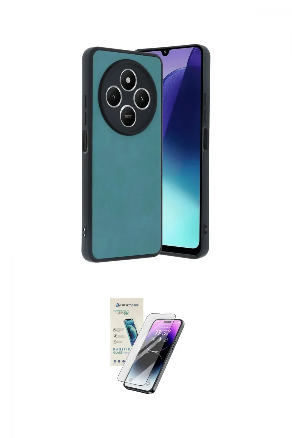 ieg™ Redmi 14C Kılıf Kıvılcım Işık Serisi - Şeffaf Pasifik Cam Ekran Koruyucu