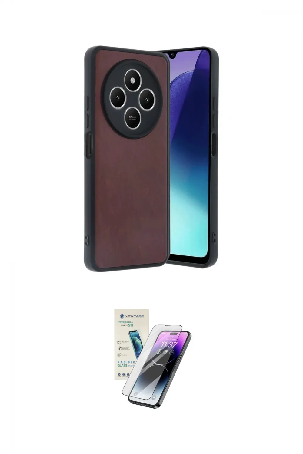 ieg™ Redmi 14C Kılıf Kıvılcım Işık Serisi - Şeffaf Pasifik Cam Ekran Koruyucu