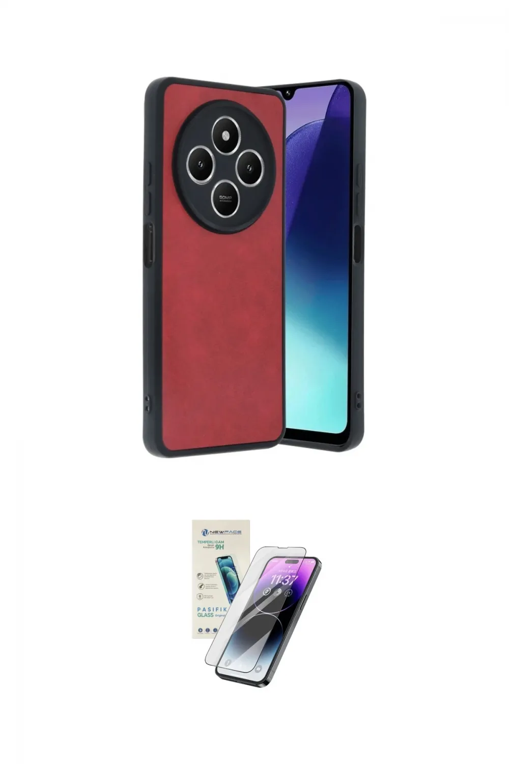 ieg™ Redmi 14C Kılıf Kıvılcım Işık Serisi - Şeffaf Pasifik Cam Ekran Koruyucu