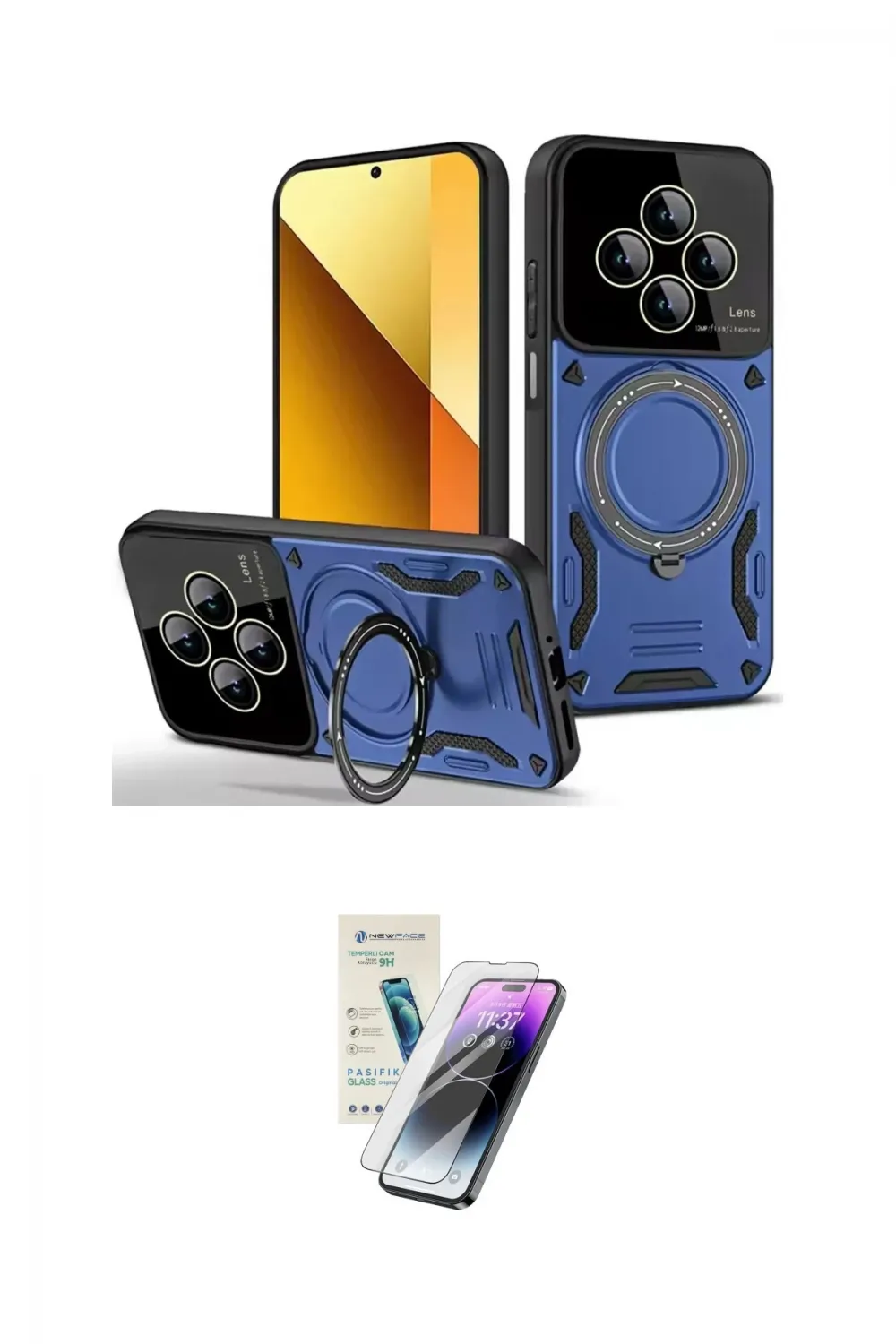 ieg™ Redmi 14C Kılıf Kıvılcım Modern Serisi - Şeffaf Pasifik Cam Ekran Koruyucu