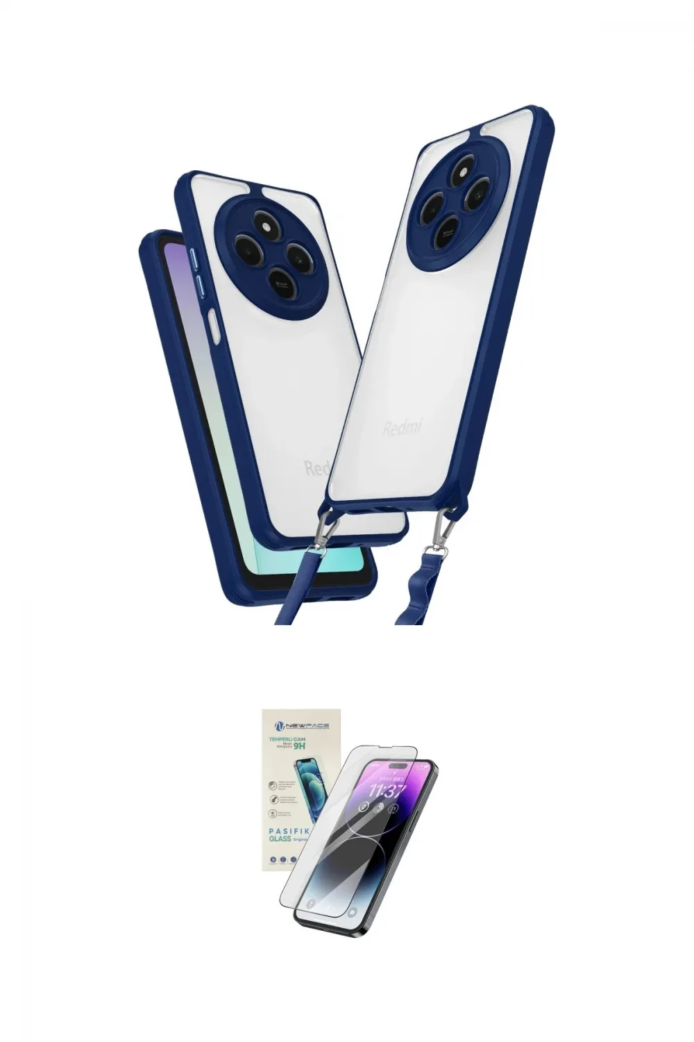 ieg™ Redmi 14C Kılıf Ufuk Klasik - Şeffaf Pasifik Cam Ekran Koruyucu