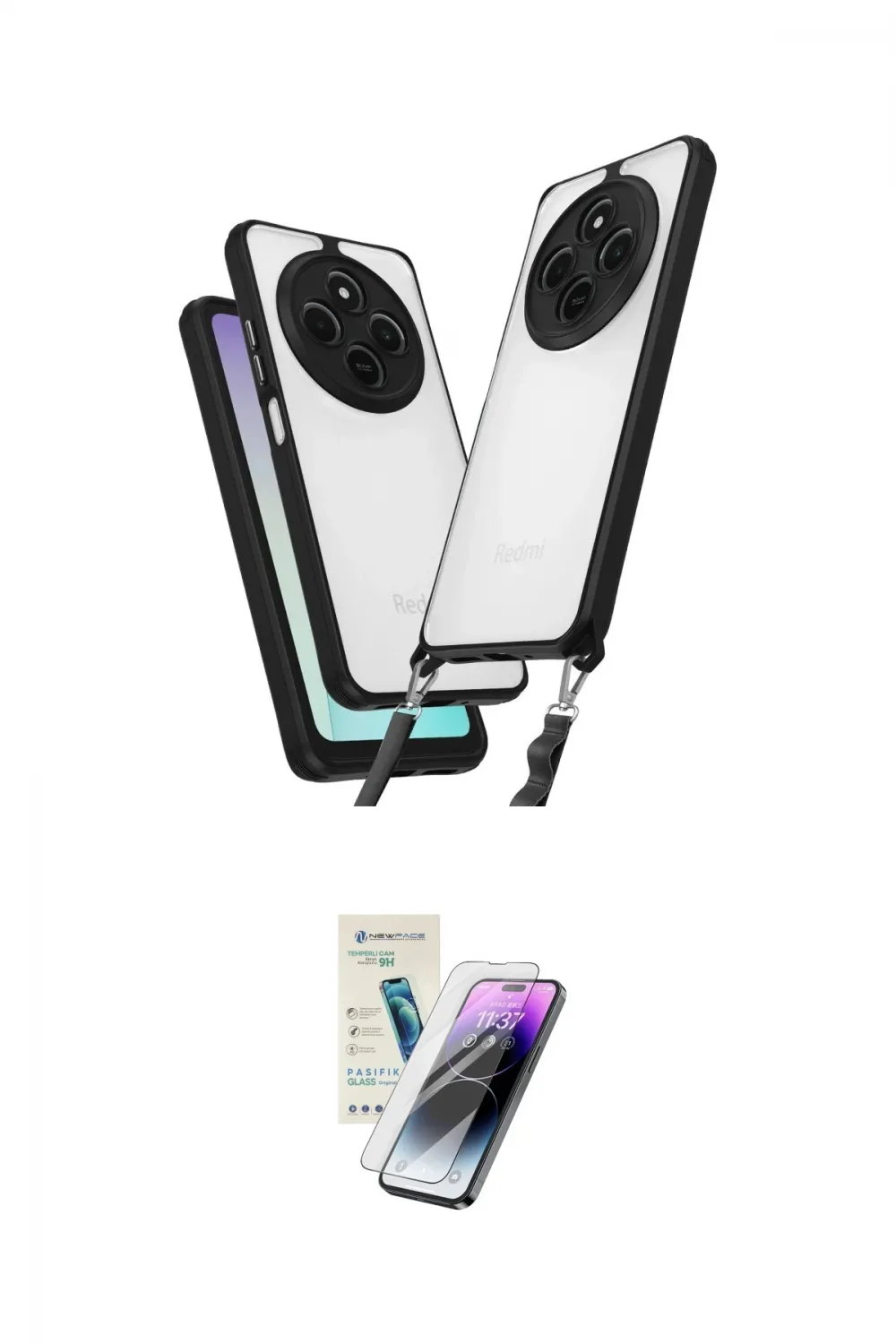 ieg™ Redmi 14C Kılıf Ufuk Klasik - Şeffaf Pasifik Cam Ekran Koruyucu