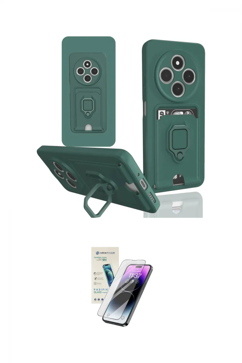 ieg™ Redmi 14C Kılıf Vadi Form Prime - Şeffaf Pasifik Cam Ekran Koruyucu