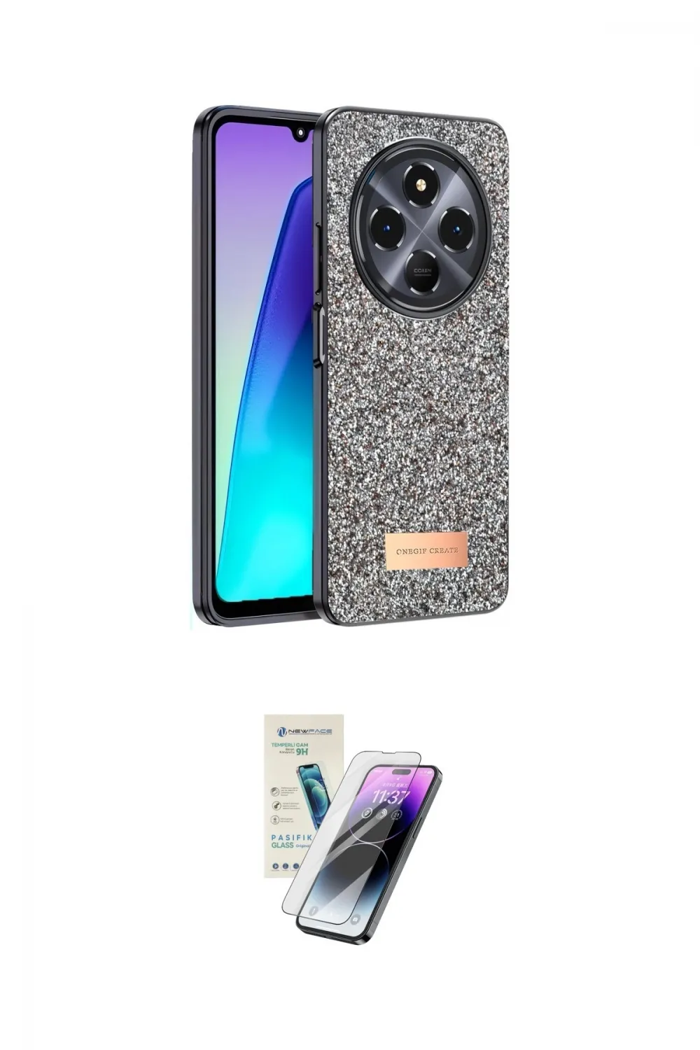 ieg™ Redmi 14C Kılıf Vadi Klasik Serisi - Şeffaf Pasifik Cam Ekran Koruyucu