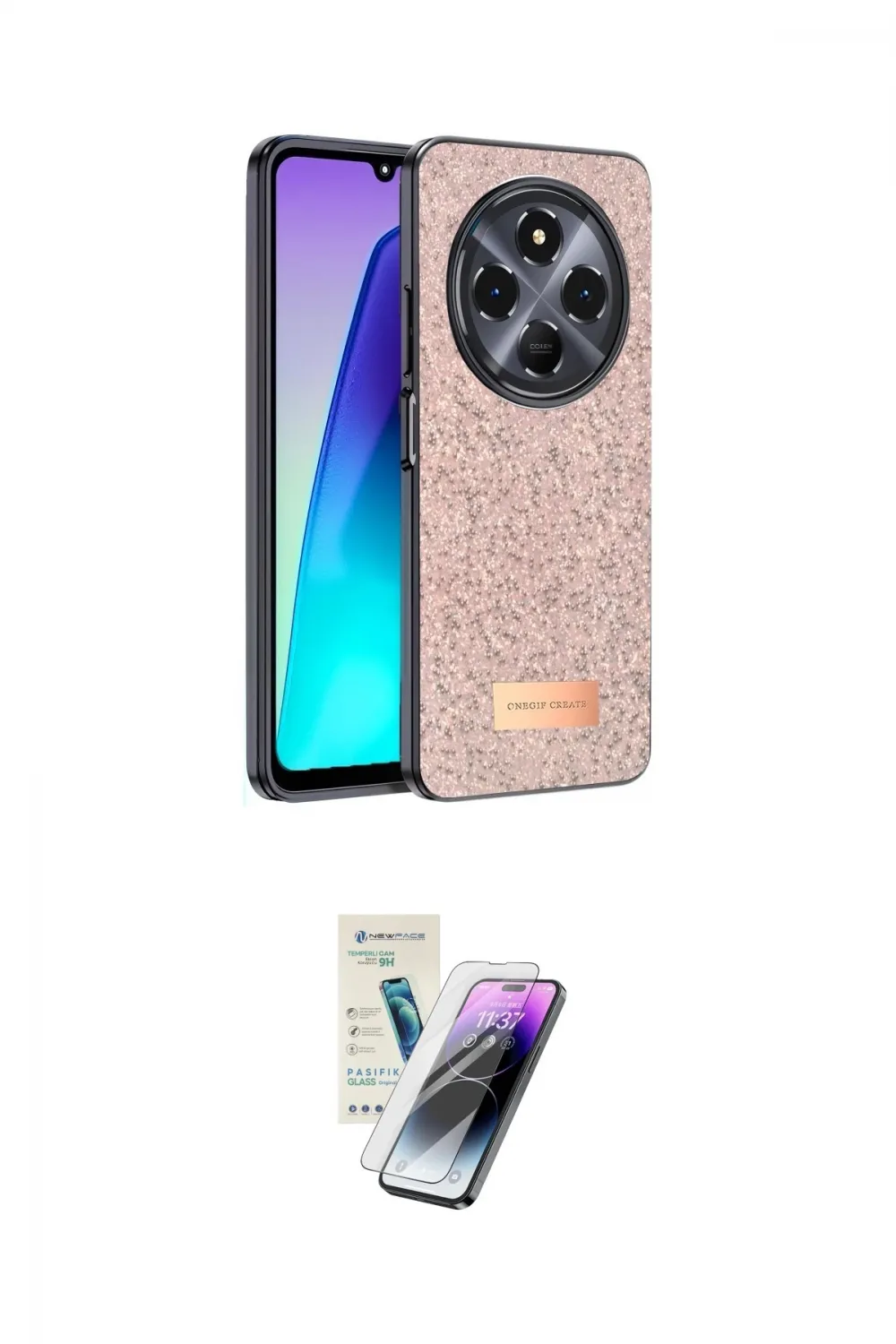ieg™ Redmi 14C Kılıf Vadi Klasik Serisi - Şeffaf Pasifik Cam Ekran Koruyucu