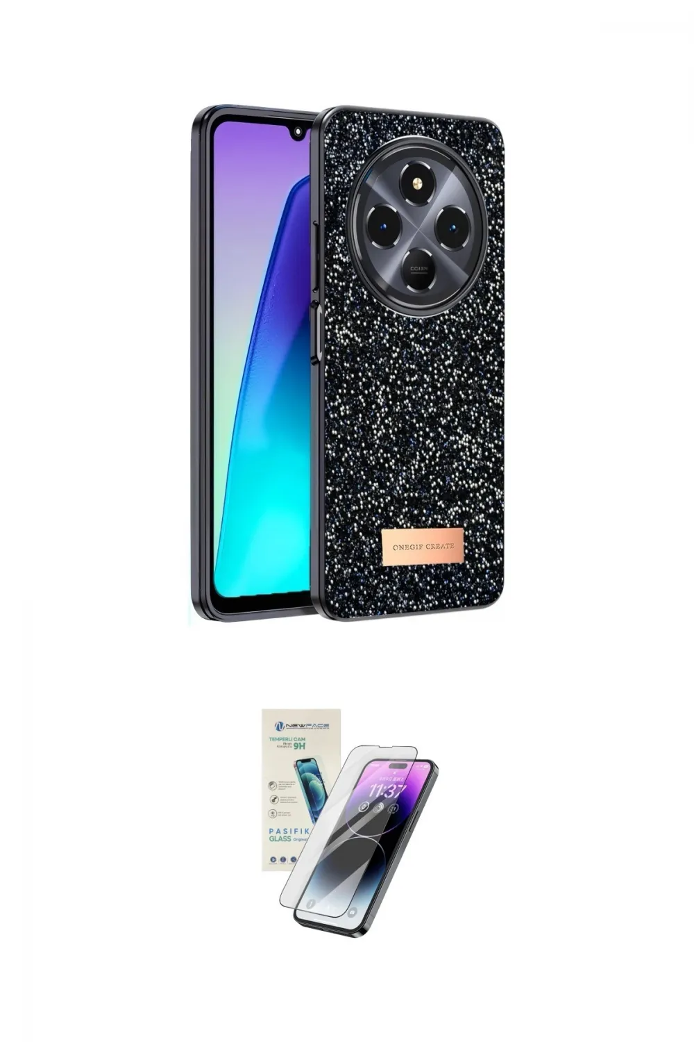 ieg™ Redmi 14C Kılıf Vadi Klasik Serisi - Şeffaf Pasifik Cam Ekran Koruyucu