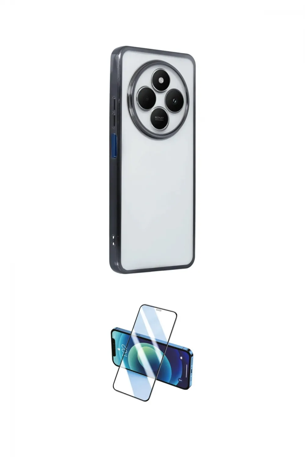 ieg™ Redmi 14C Kılıf Vadi Minimal - Siyah 3D Antistatik Cam Ekran Koruyucu